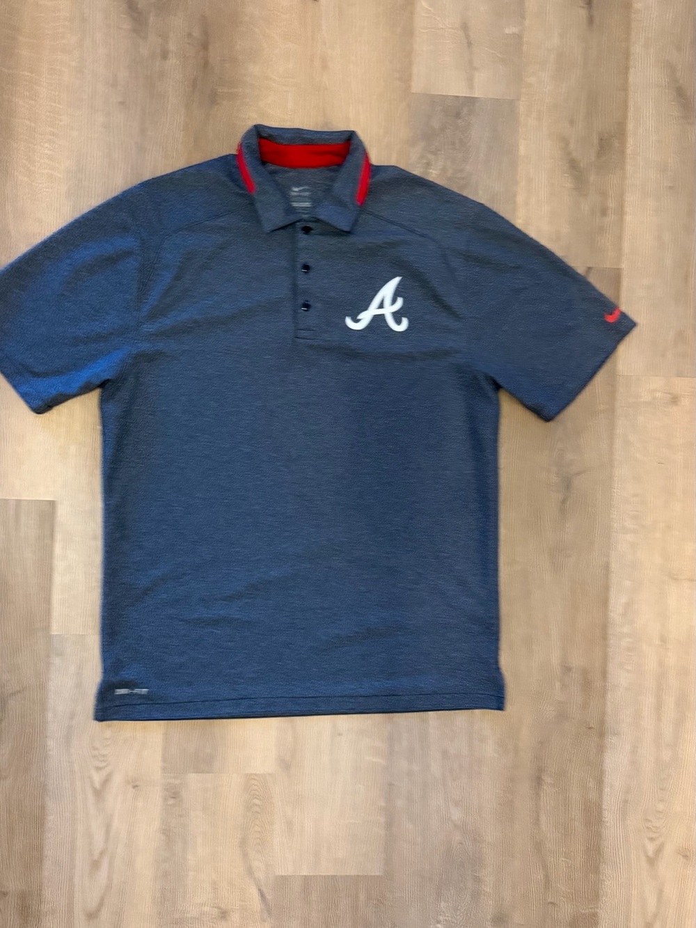 Nike Dri-FIT Atlanta Braves Polo Shirt Gray Red Men’s XL MLB